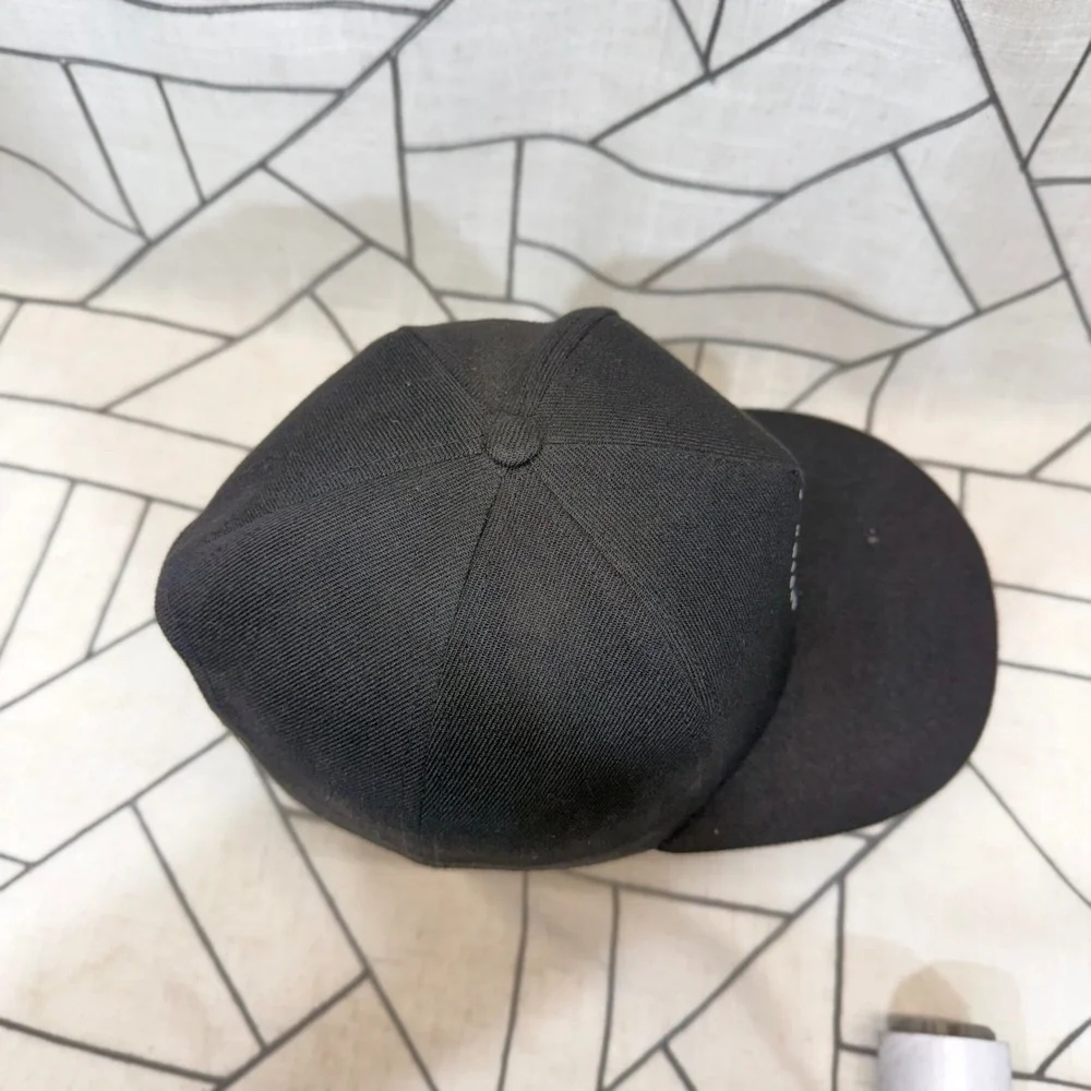 Pink Dolphin Snapback Hat OS Black Palm Tree‎ Wave Graphic Cap
